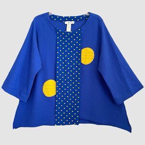 Moonlight Y&S Lagenlook Top Size S Funky Artsy Asymmetrical Oversized Boxy Tunic